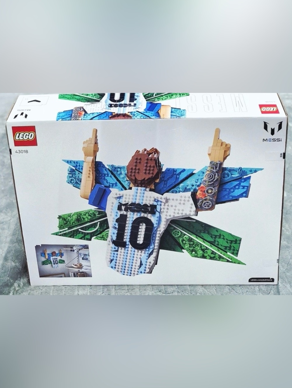 LEGO Messi Number 10 Building Set - Blue and White Wall Display
